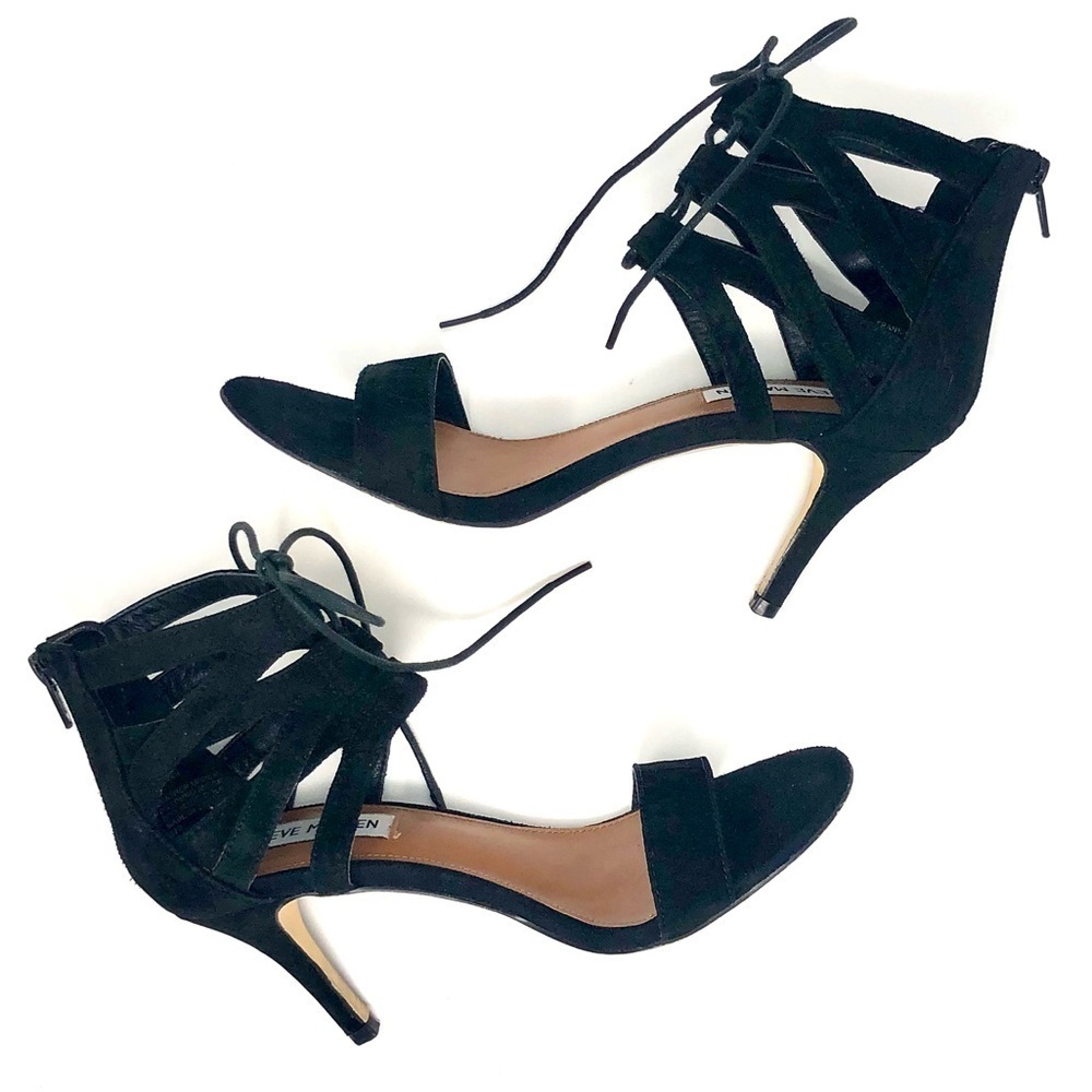 Steve Madden Frankie black suede strapped sandals Size 7M